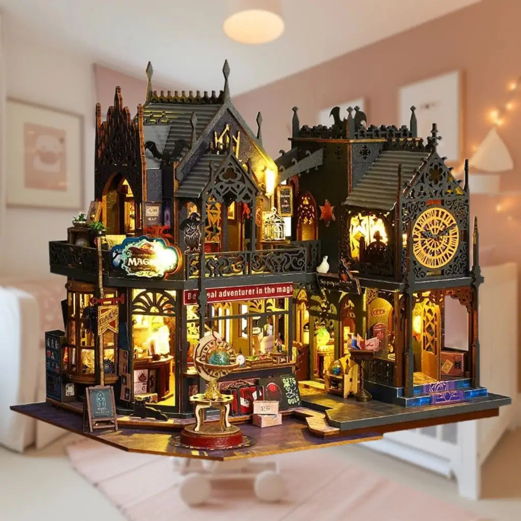 Toy wooden construction house