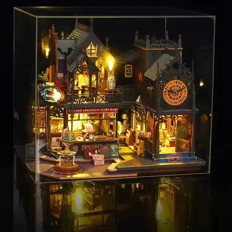 Toy wooden construction house