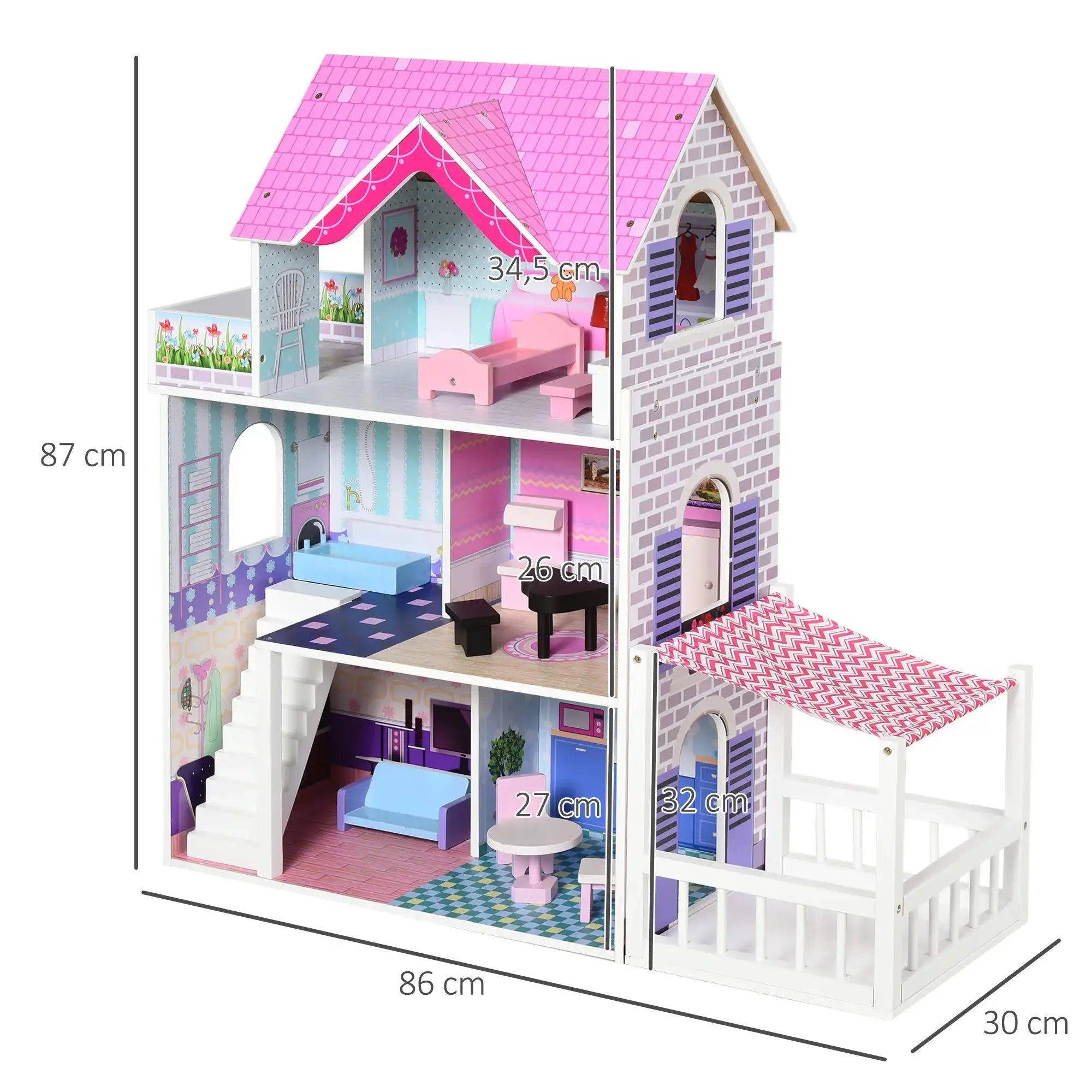 3-storey dollhouse