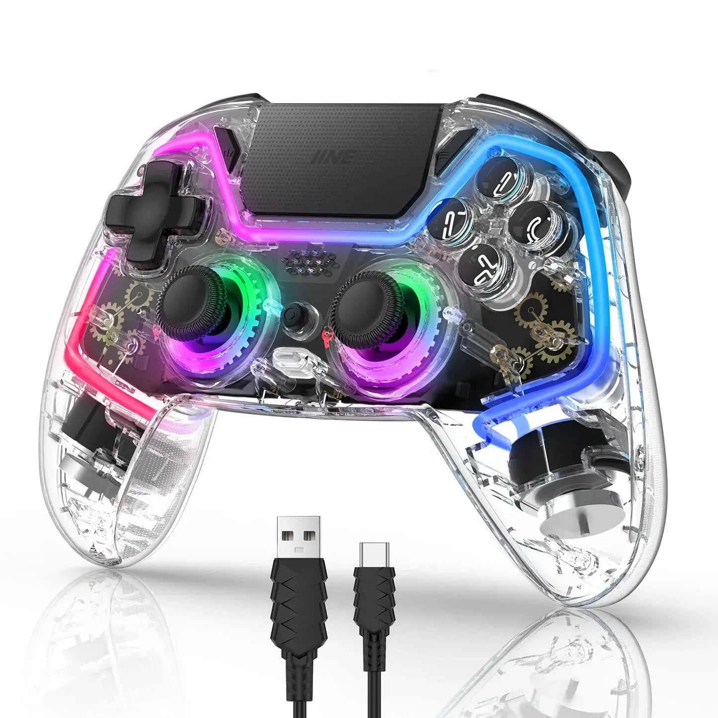 Manette PC Compatible Switch avec éclairage LED et prise casque audio, manette Bluetooth multiplateforme
