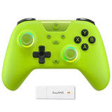 Manette pro gaming bluetooth switch 2 pc lime verte avec boutons noirs et rgb, compatible manette switch et manette xbox serie x