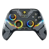 Manette x15 nintendo switch 2 noire et grise avec éclairage rgb autour des sticks analogiques et boutons pour steam deck et téléphones mobiles android