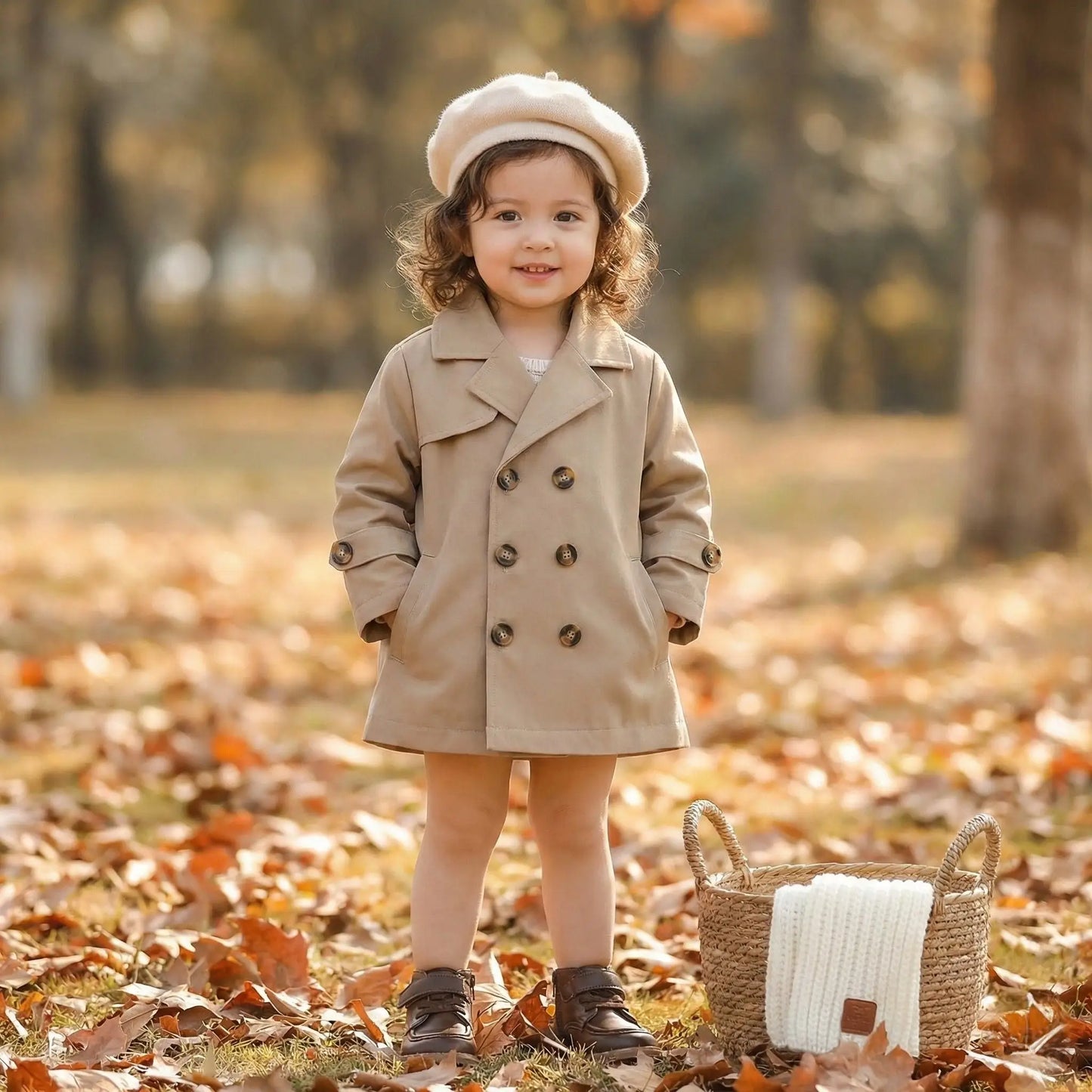 Baby double-breasted trench coat 1 to 3 years