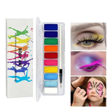 Maquillage peinture fluorescente néon veronini 10 couleurs avec étui plastique transparent et teintes vives arc-en-ciel
