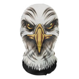 Masque collant horreur halloween visage aigle blanc et noir avec accents dorés motif crâne élégant et effrayant