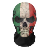 Masque collant motif crâne avec drapeau italien craquelé vert blanc rouge pour collant horreur halloween