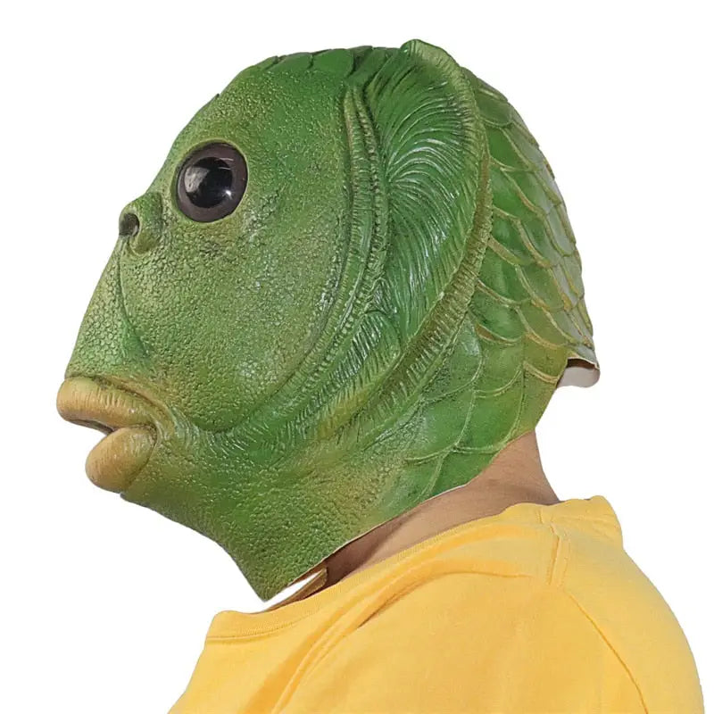 Masque drôle poisson vert