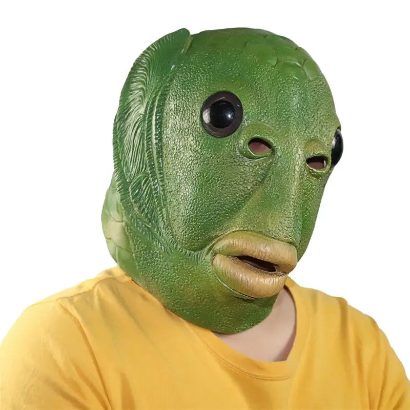 Masque drôle poisson vert