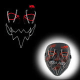 Masque halloween led noir avec éclairage led rouge et blanc en néon pour des masques effrayants allient l’obscurité