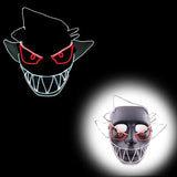 Masque halloween led noir avec yeux rouges lumineux et dents en néon blanc pour des masques effrayants allient l’obscurité