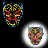 Masque halloween led panthère avec led jaunes, rouges et bleues pour un effet masque effrayant alliant l’obscurité