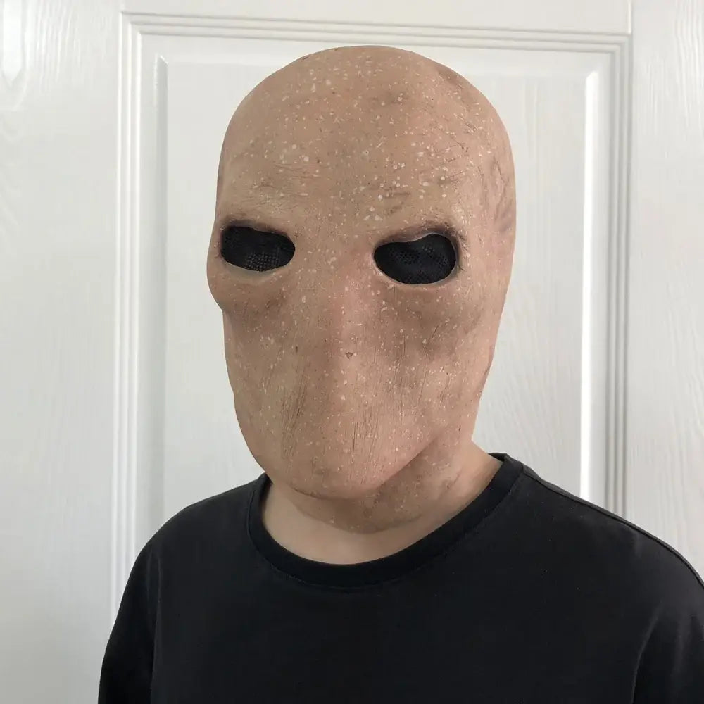 Masque d’horreur réaliste beige en latex avec effet glaçant plongez pour soirées costumées sans visage avec texture peau