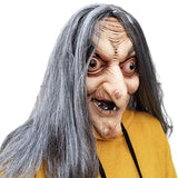Masque sorcière effrayant halloween gris aux traits accentués et texture réaliste pour une soirée terrifiante