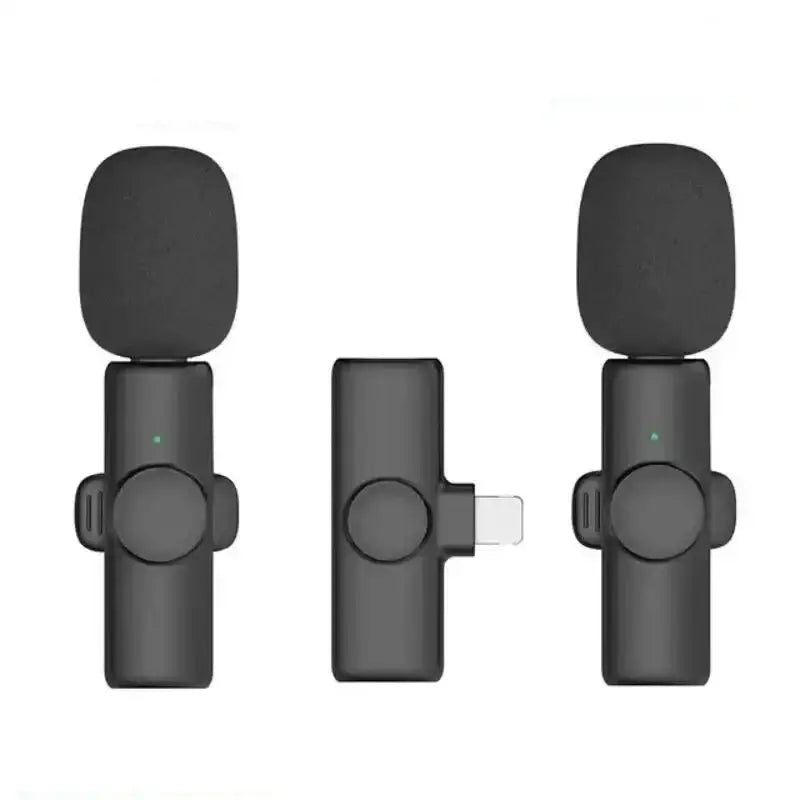 Microphone lavalier k11 noir avec finition mate et connecteur lightning pour kit multi-microphones smartphone