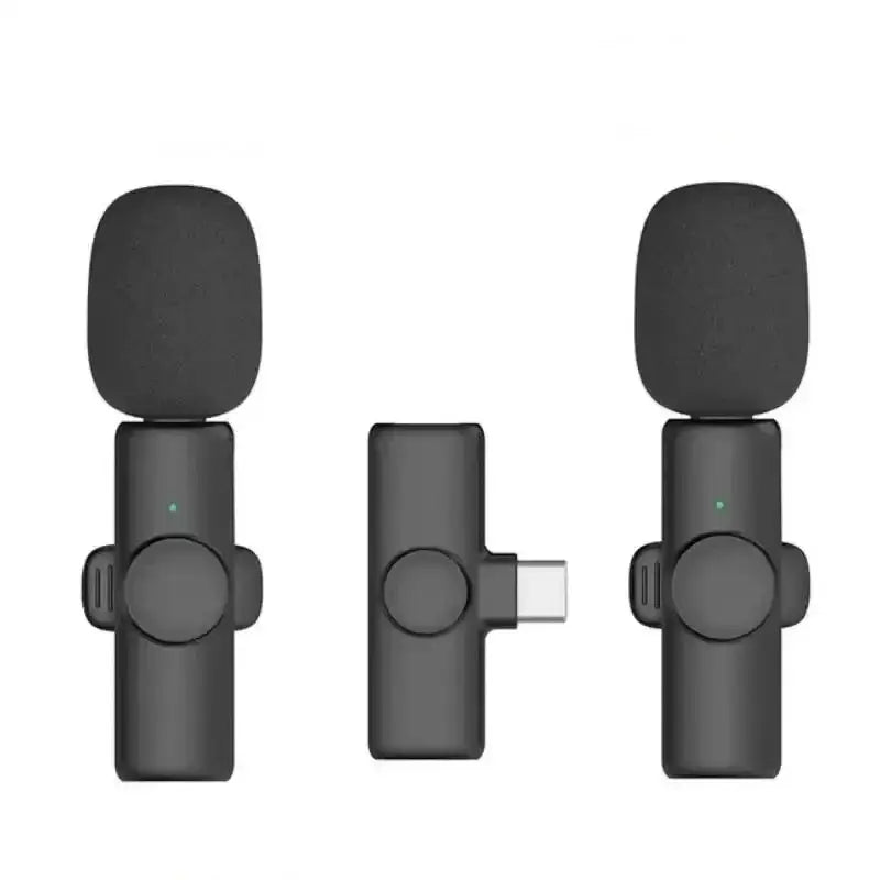 Microphone lavalier noir avec connecteur usb-c et bonnettes en mousse pour smartphone kit multi-microphones k11