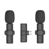Microphone lavalier noir avec connecteur usb-c et bonnettes en mousse pour smartphone kit multi-microphones k11