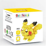 Figurine jaune de pikachu en mini brique figurines pokémon construite en nano bricks micro-tailles