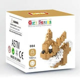Figurine chihuahua en mini brique tan et blanc fabriquée à partir de 140 pièces brique figurines pokémon