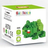 Figurine charmander verte pixelisée faite de nano bricks mini brique figurines pokémon en micro-blocs