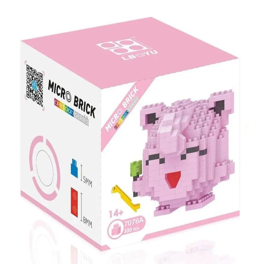 Modèle montable micro brique rose de jigglypuff pokémon en nano bricks de la série mini brique figurines