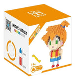 Boîte orange et blanche mini brique figurines pokémon avec figurine micro brique anime orange 300 pièces 15mm