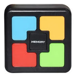 Mini jeu simon mémoire électronique avec quatre boutons colorés bleus jaunes rouges et verts en plastique noir