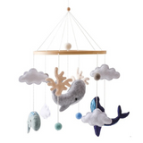 Giostrina per culla *MONDO DELLE BALENE* Decorazione per cameretta Neonato Natura Chic Boho Dolce