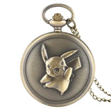 Montre à gousset en laiton antique avec un design en relief détaillé pokémon pikachu accessoire unique
