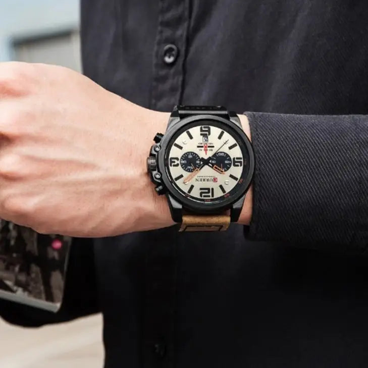 Men's Quartz Leather Watch