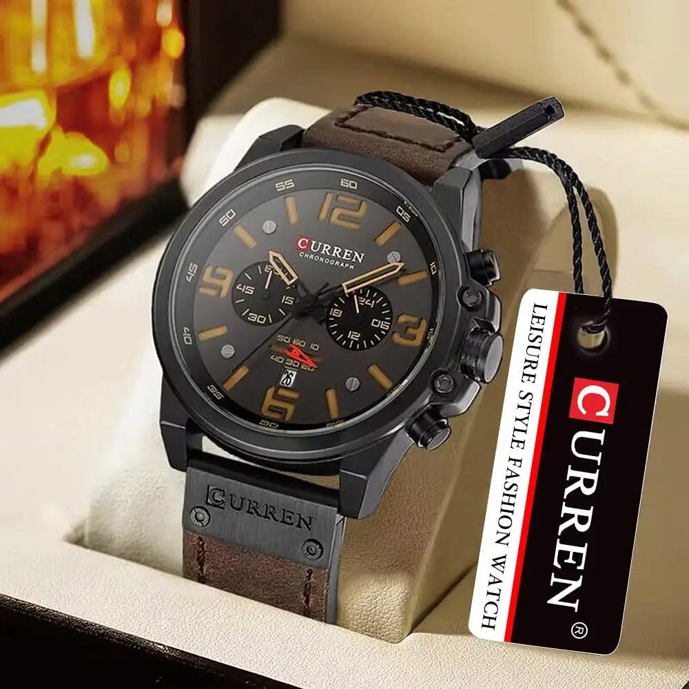 Men's Quartz Leather Watch