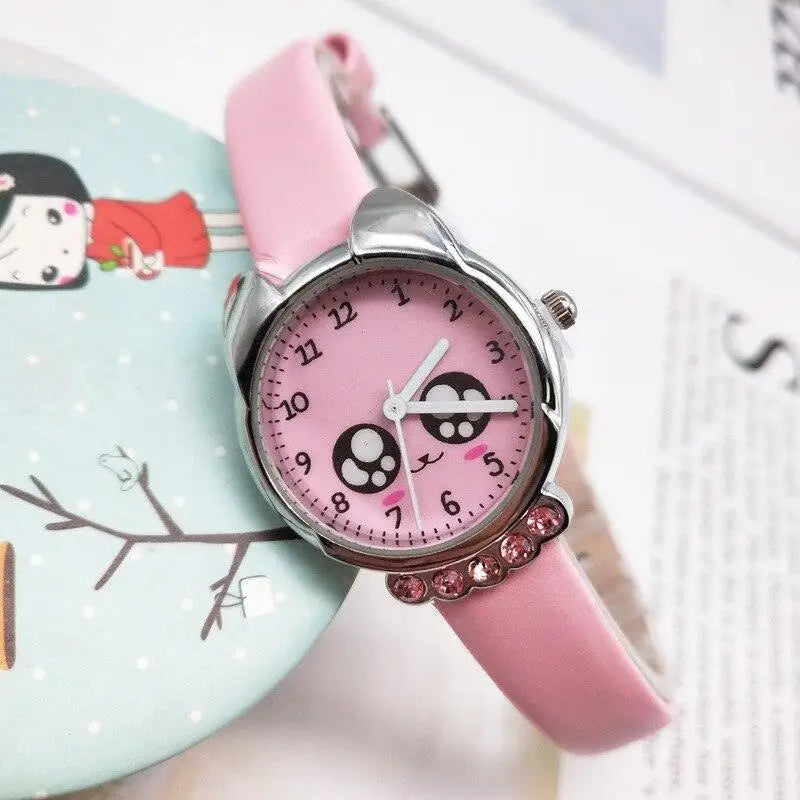 Kawaii Cat Quartz Wristwatch for Kids