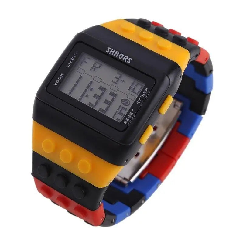 Montre Digitale LED Lego Chic Unisexe colorée avec affichage numérique élégant