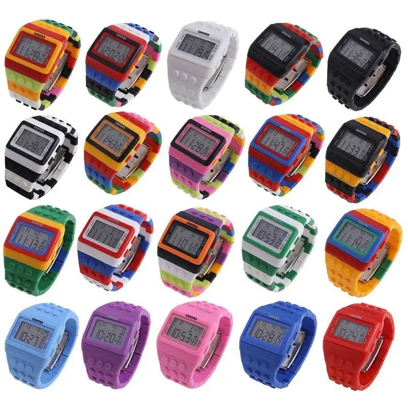 Unisex Chic Lego LED Digital Watch