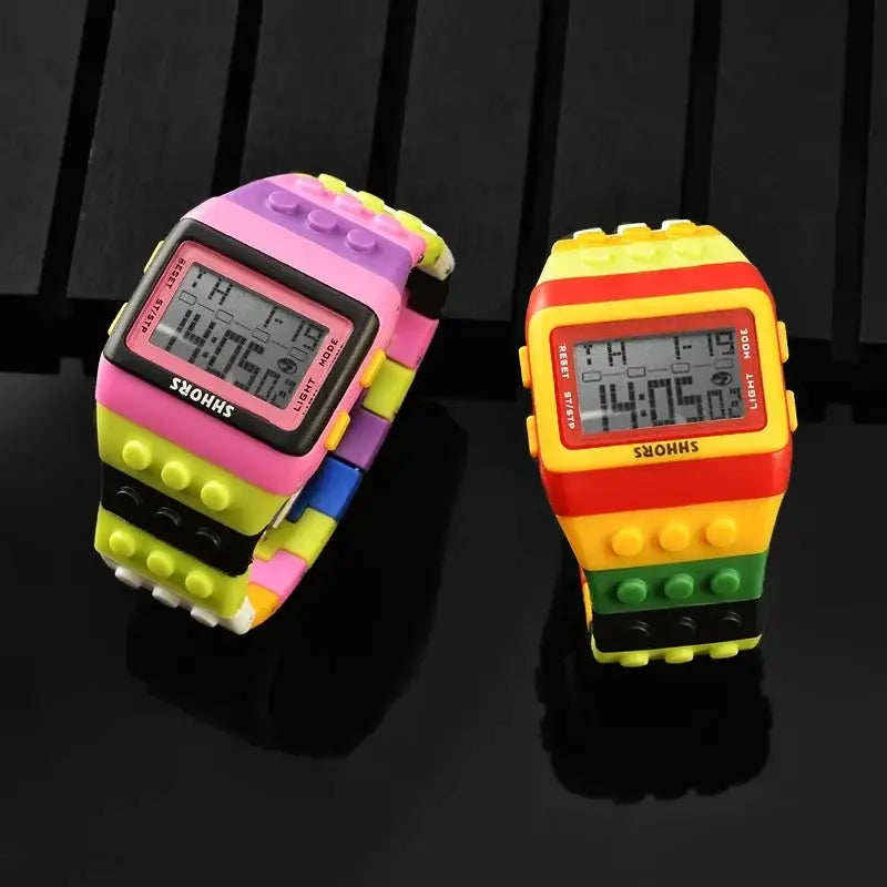 Unisex Chic Lego LED Digital Watch