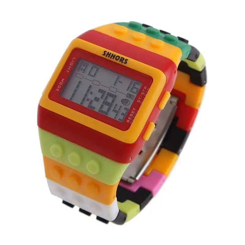 Unisex Chic Lego LED Digital Watch