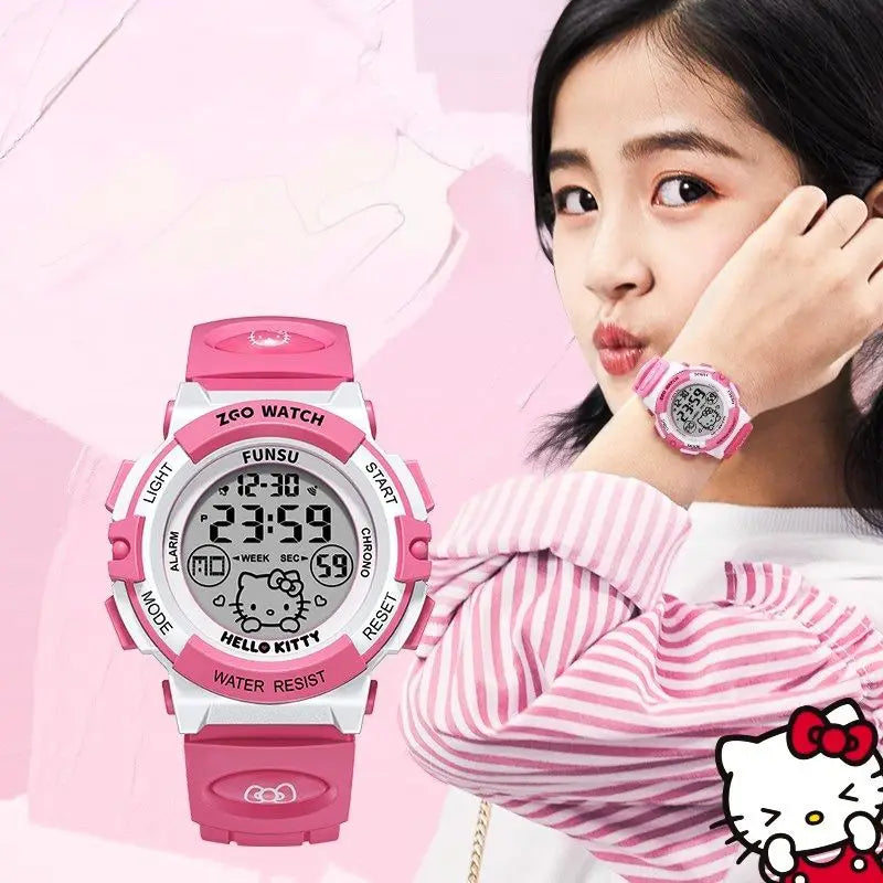 Pink Hello Kitty Waterproof Digital Watch