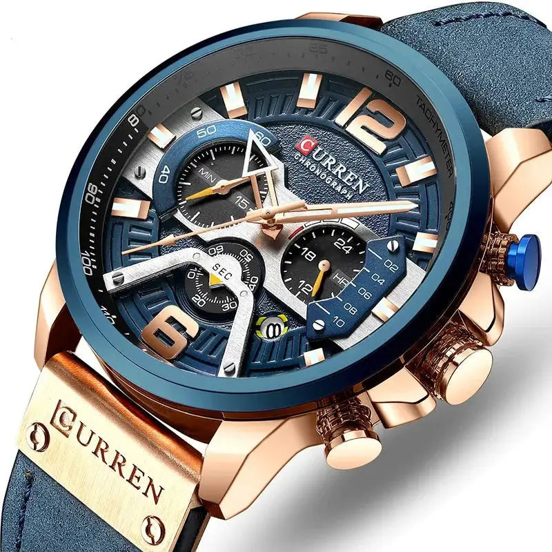 Waterproof Sport Watch Leather Strap