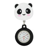 Montre de poche pour infirmières avec caoutchouc souple noir, cadran blanc et confort ultime avec prise ferme
