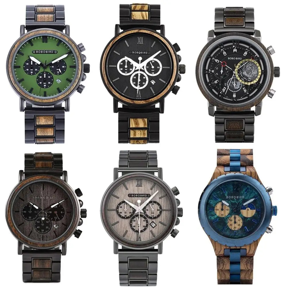 Men's Wooden Military Quartz Watches