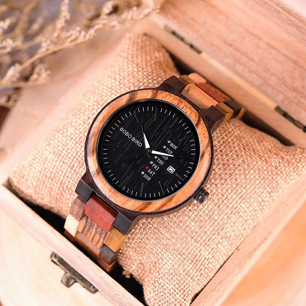 Men's Wooden Military Quartz Watches