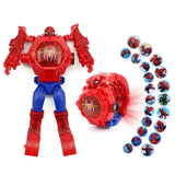 Montre transformable robot disney marvel spider-man rouge et bleu avec design robotique pour enfants fans de montres transformables robots