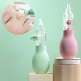Manual nasal aspirator with silicone bulb - Green and Pink