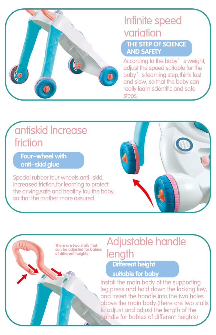 Girello Musicale Regolabile per Bambini (Design di Sicurezza Anti-Ribaltamento)