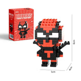 Figurine nano block super héros marvel spider-man rouge et noir en briques plastiques emboîtables