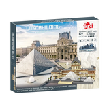 Modèle nanoblock louvre pyramide en plastique avec led intégrées représentant la pyramide du louvre et son architecture classique