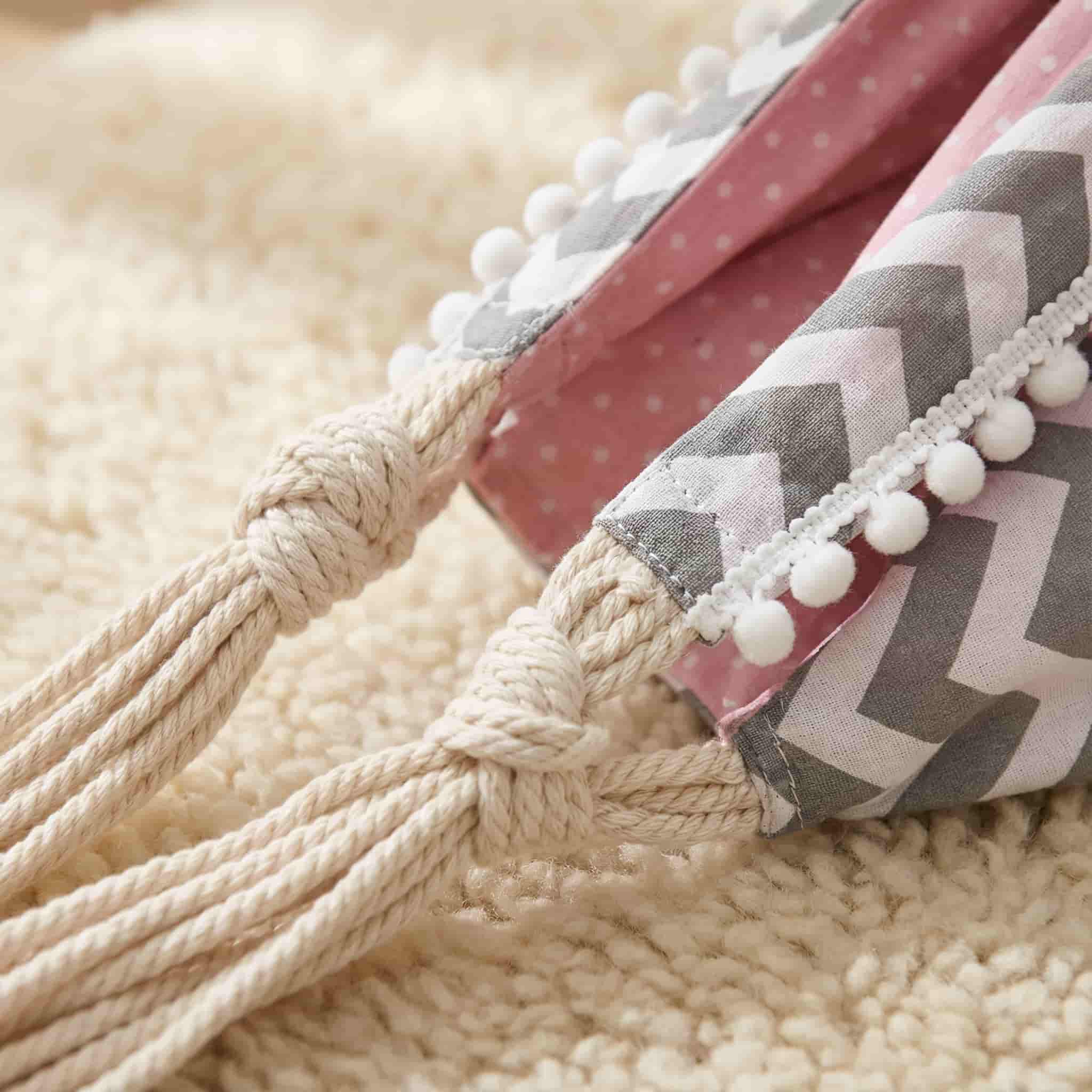 Altalena a dondolo Amaca Macramè per neonati Nordic Zen™ (Interno/Esterno)