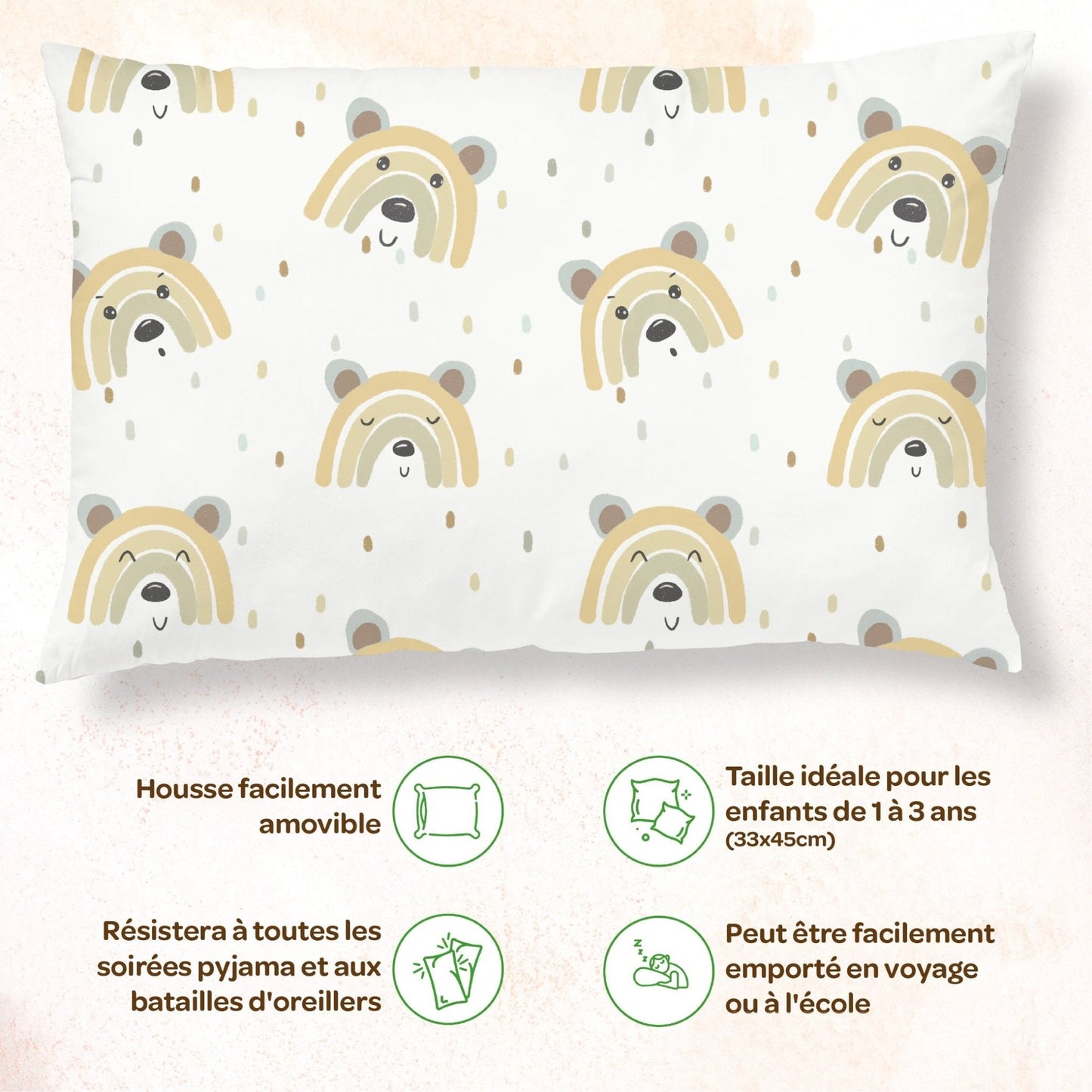 Oreiller avec taie inclus - Coton OEKO-TEX