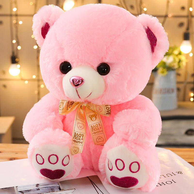 Ours en peluche - blanc, bleu et rose - Esther