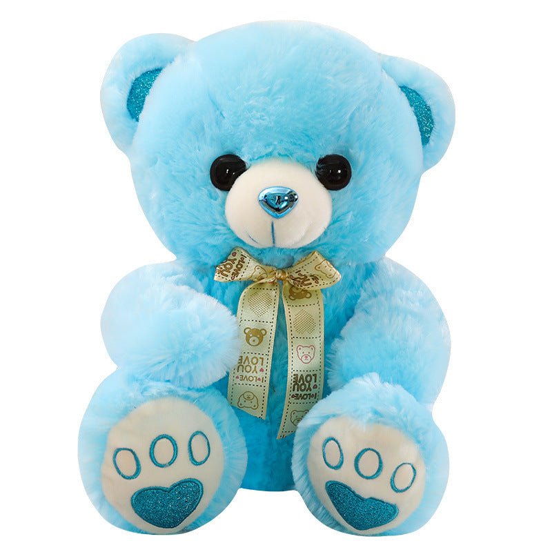 Ours en peluche - blanc, bleu et rose - Esther
