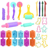 Kit d’outils en plastique multicolore pour pâte à modeler comprenant rouleaux cutters et outils de sculpture idéal déguisement carnaval